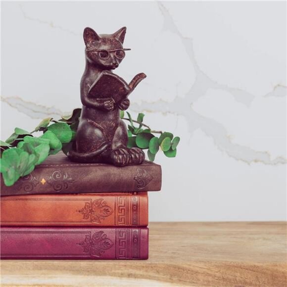 Cat Figurine - Cute Cat Statue - Whimsical Cat Decor for Cat Lovers - Picture 6 of 8